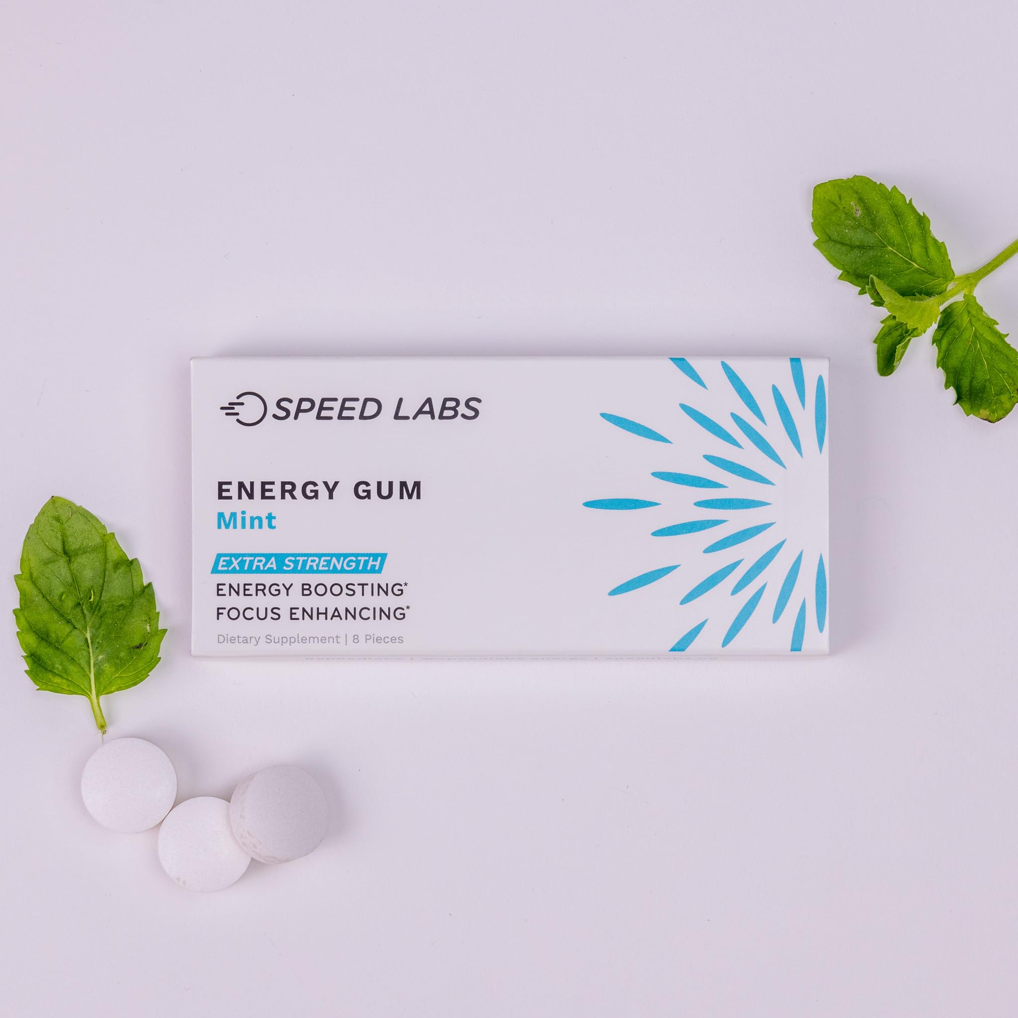 Speed Labs Goma energizante, aroma a menta para despertar.