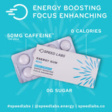 Speed Labs Goma energizante, caja promocional para regalo y compra fácil.