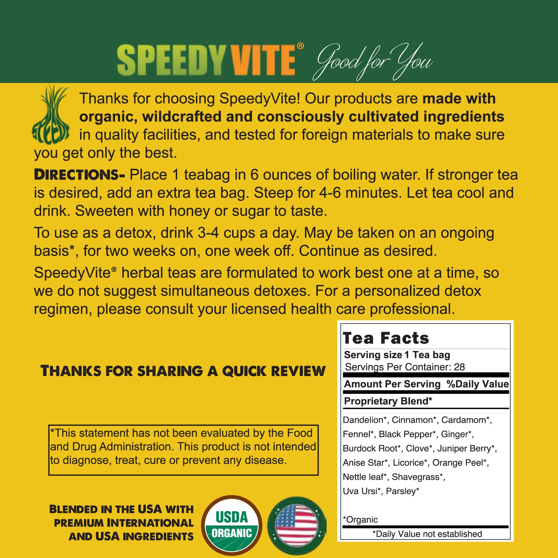 SpeedyVite té desintoxicación de hígado en taza de té para ritual vespertino relajante.