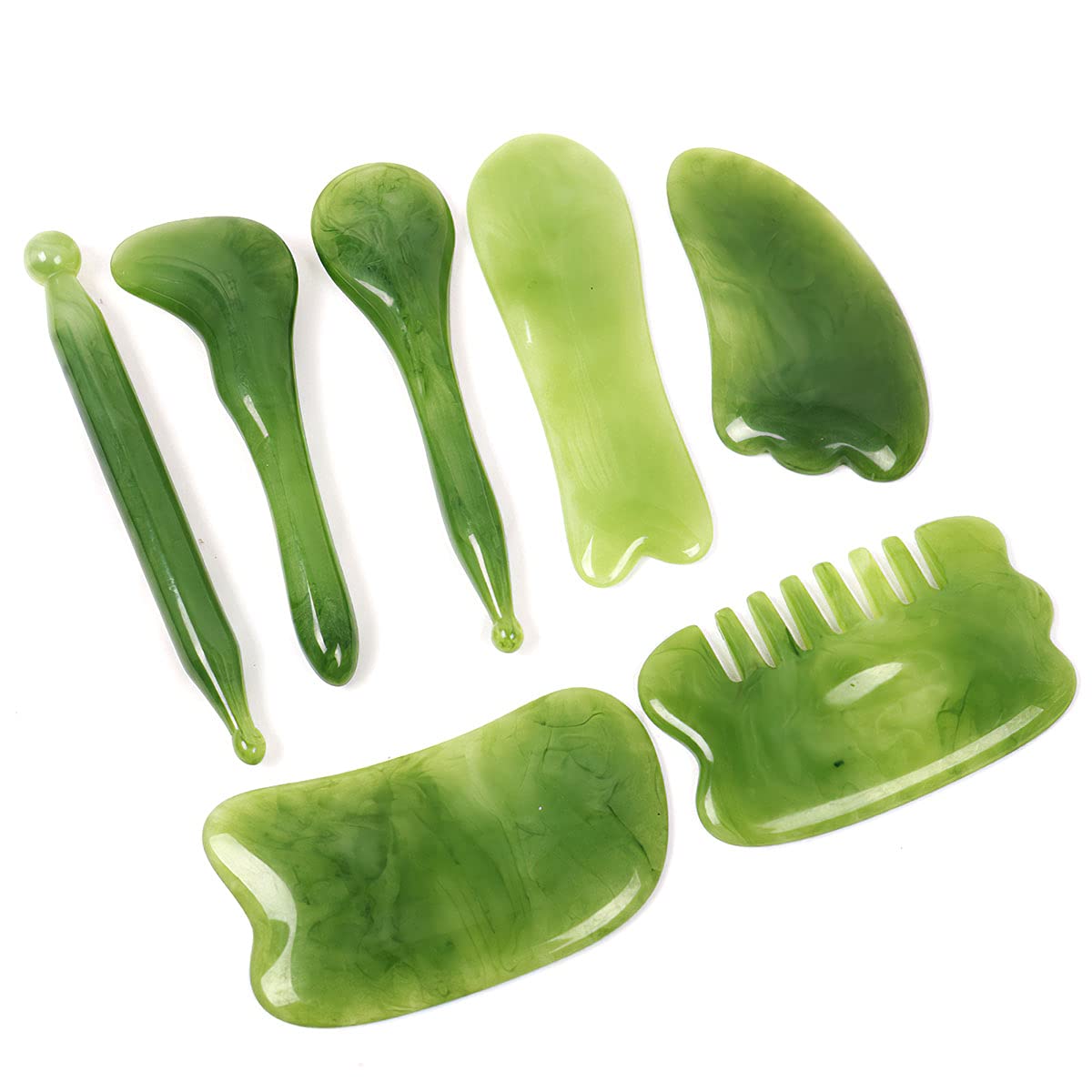 SPENCER GUASHA Facial Set de 7 piezas para masaje facial suave y relajante.