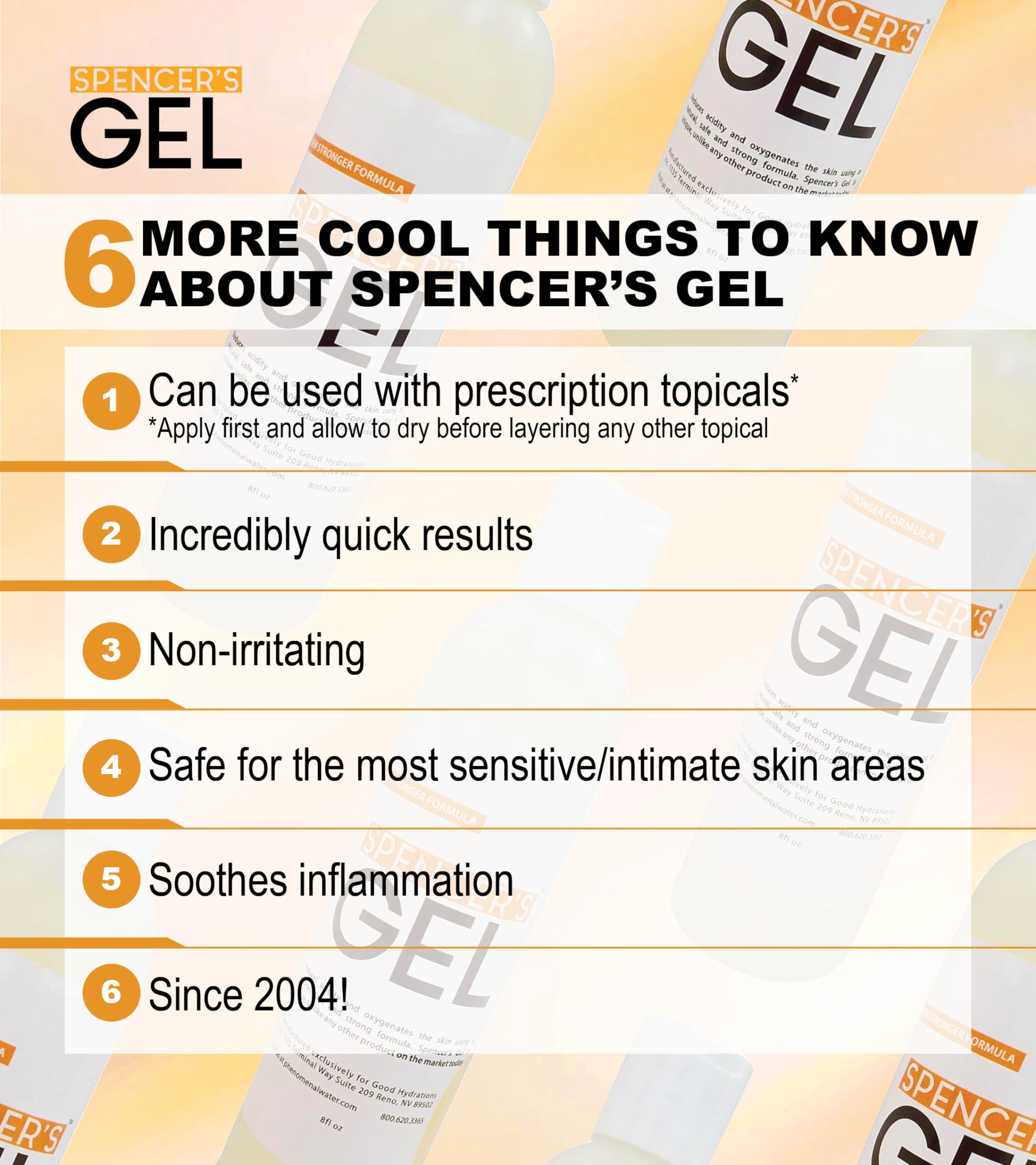 Consistencia no irritante de Spencer's Gel adecuada para zonas sensibles