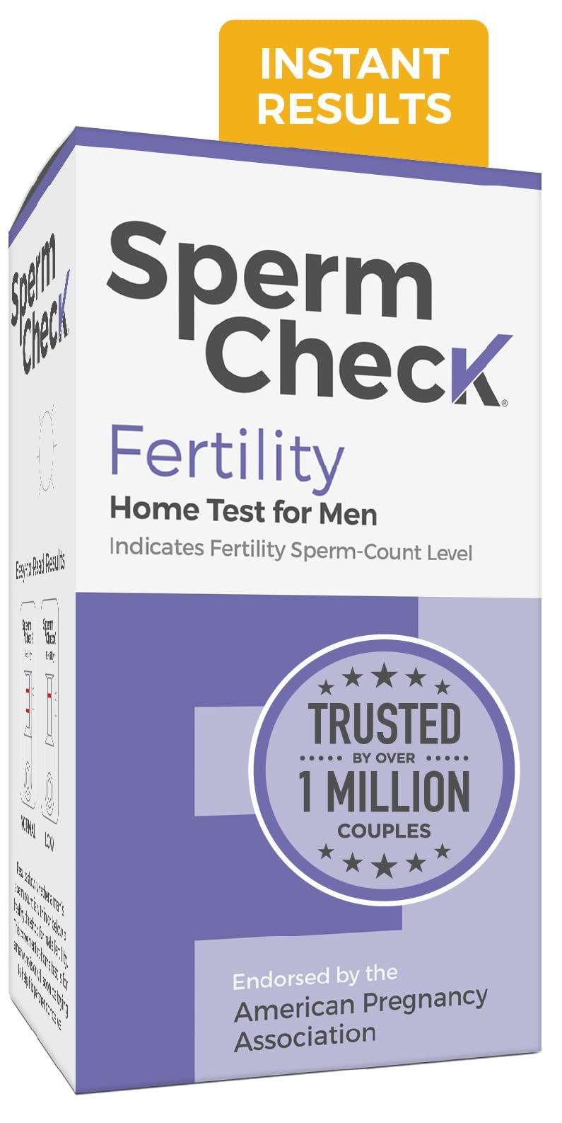 SpermCheck: tarjeta de resultados para lectura clara y rápida en casa.