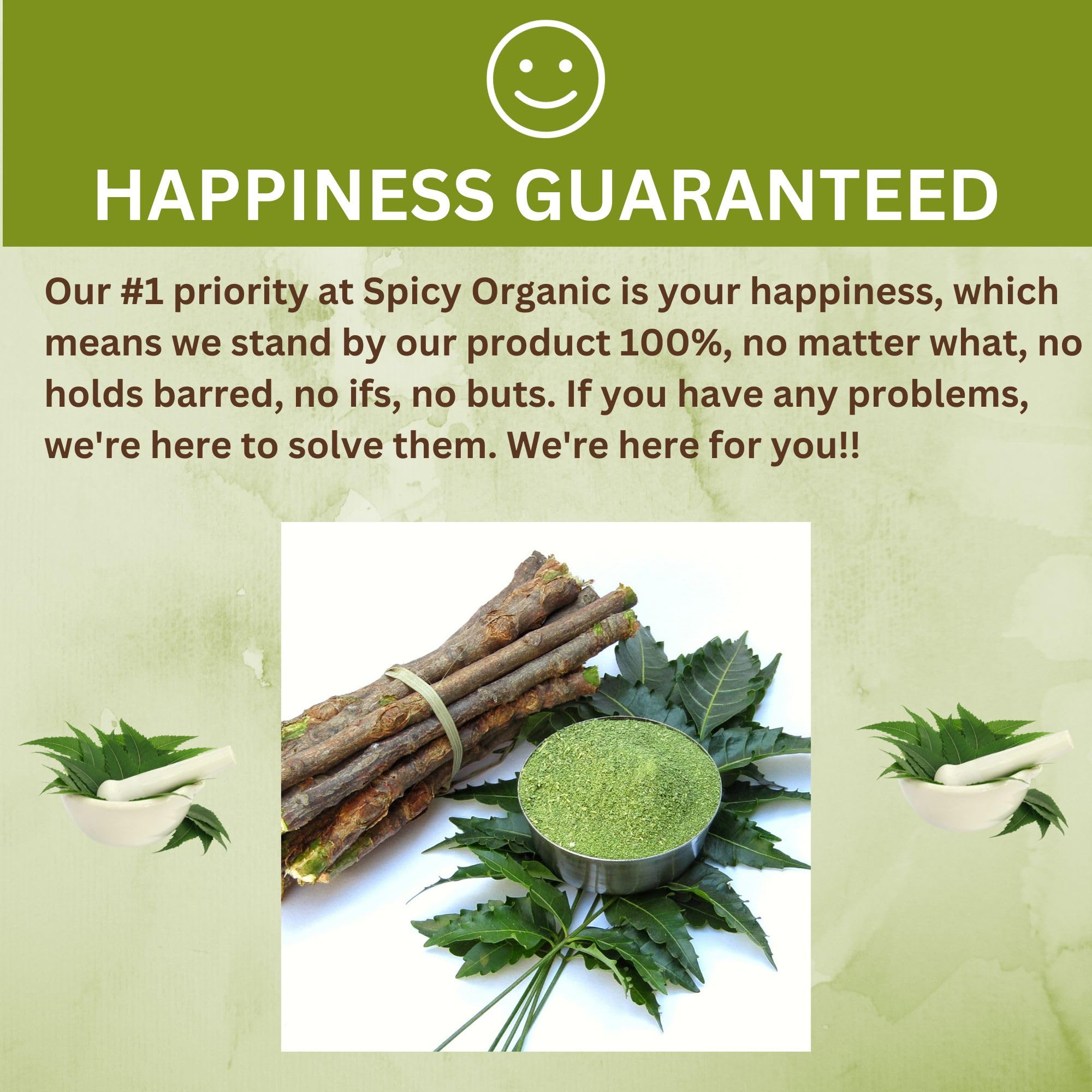 SPICY ORGANIC Neem Powder, uso diario para rituales de bienestar.