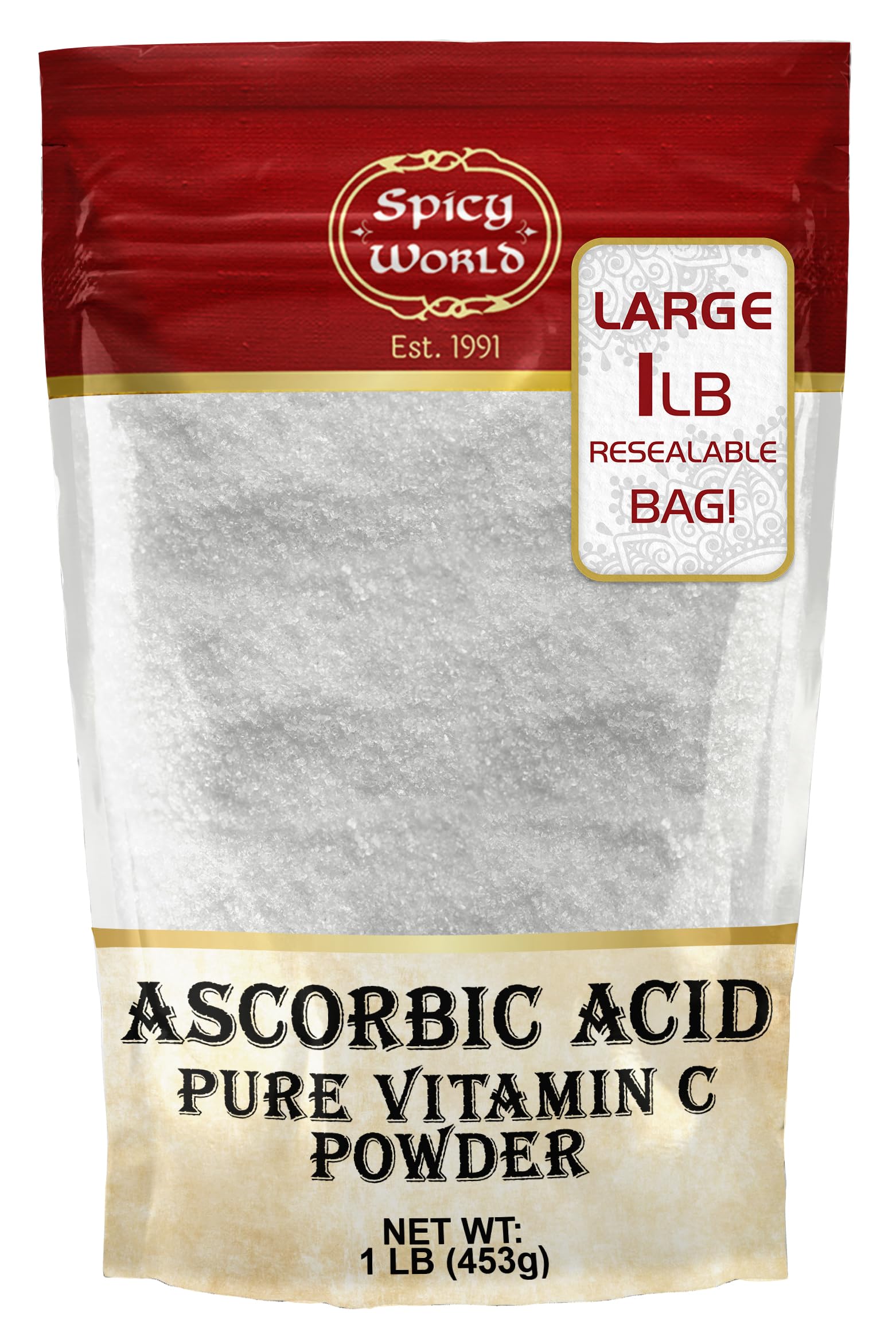 Spicy World ácido ascórbico en polvo 1 lb para conservar alimentos