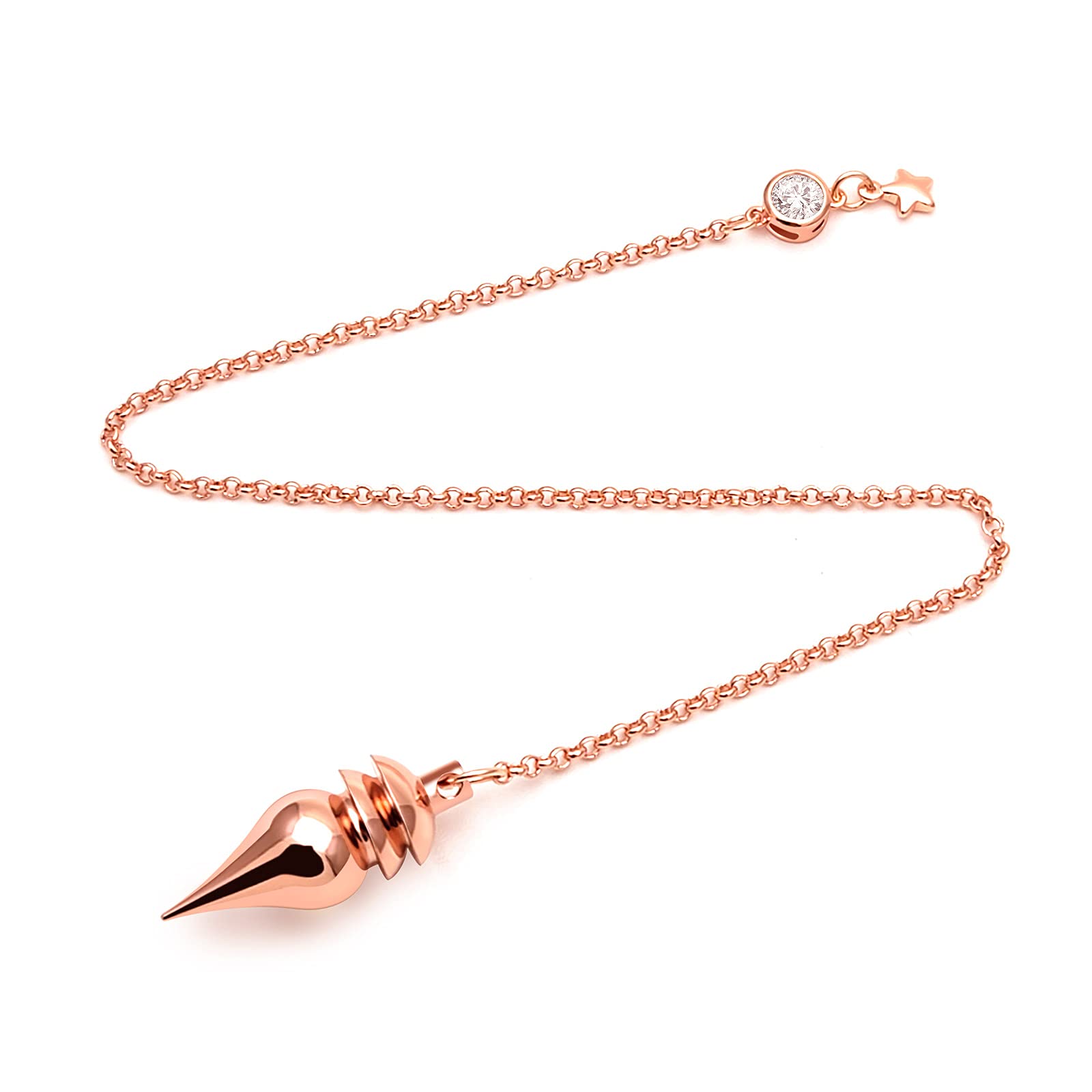 Spirit Hunter Goddess Pendulo de bronce rosado para respuestas claras en meditaciones