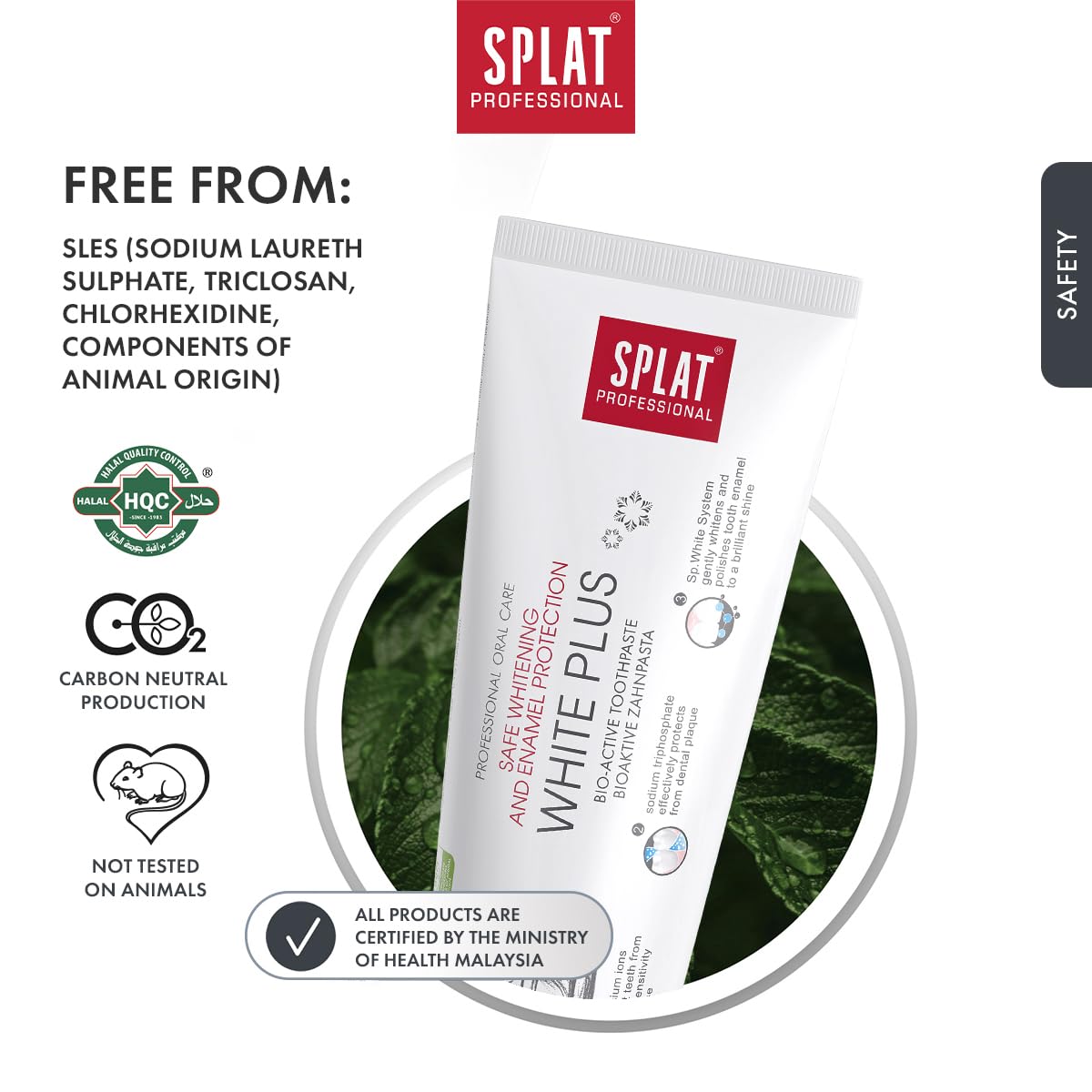 Primer plano de dientes brillantes con SPLAT Blanqueamiento Plus
