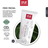 Primer plano de dientes brillantes con SPLAT Blanqueamiento Plus
