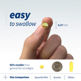Envase compacto de Spoonful Omega 3 Mini, ideal para viajes.