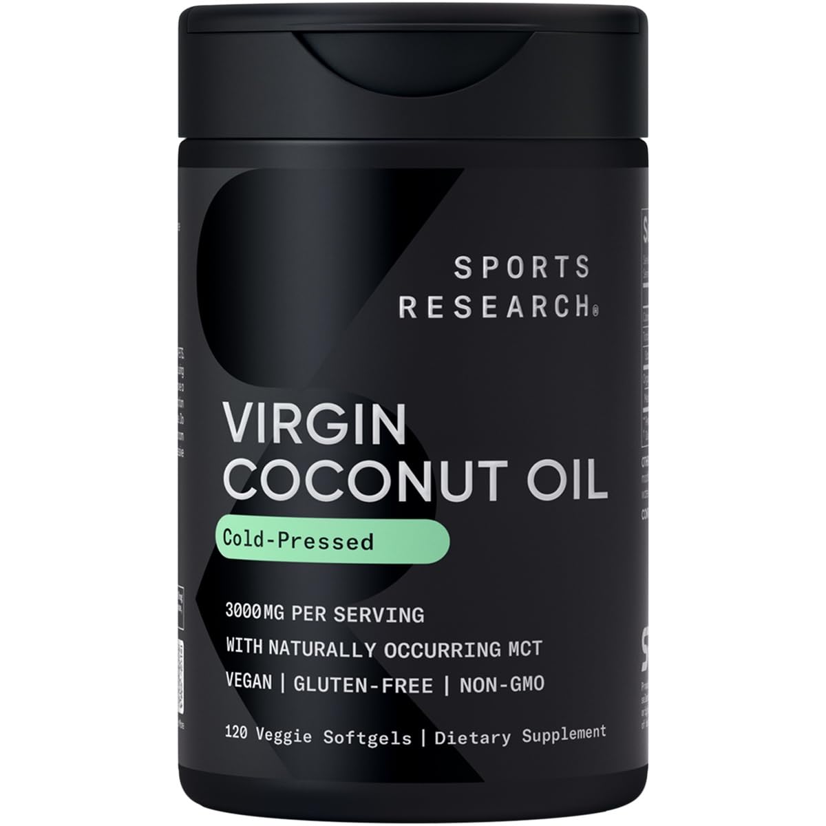 Sports Research Aceite de Coco Orgánico en cápsulas para energía diaria.