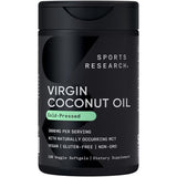 Sports Research Aceite de Coco Orgánico en cápsulas para energía diaria.
