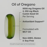 Sports Research Aceite de oregano 9500mg, cápsulas suaves para uso diario.