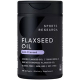 Sports Research botella de linaza orgánica, omega-3 de origen vegetal.
