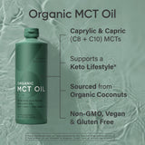 Sports Research Aceite MCT vertido en batido proteico para keto