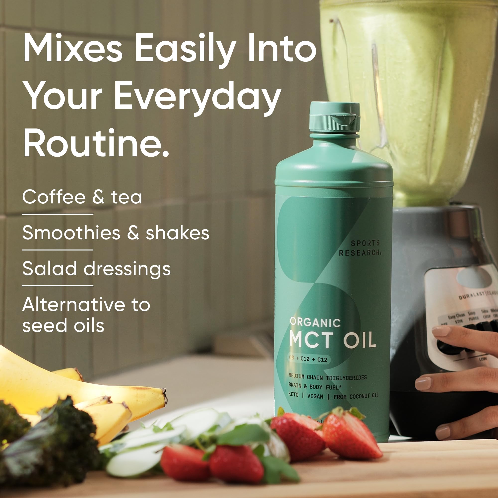 Sports Research Aceite MCT para cocinar con sabor neutro