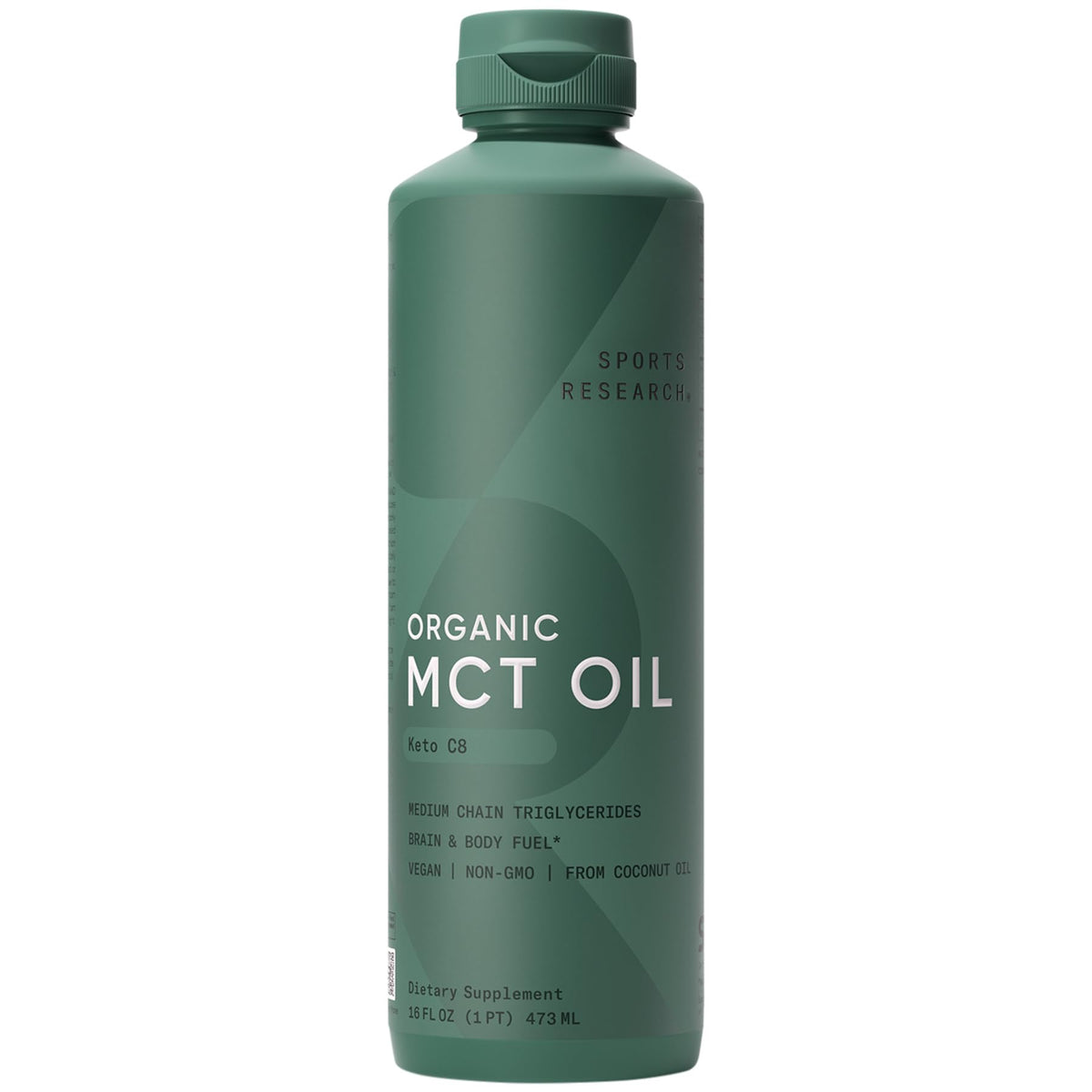 Sports Research Aceite MCT Orgánico en botella, ideal para iniciar la mañana