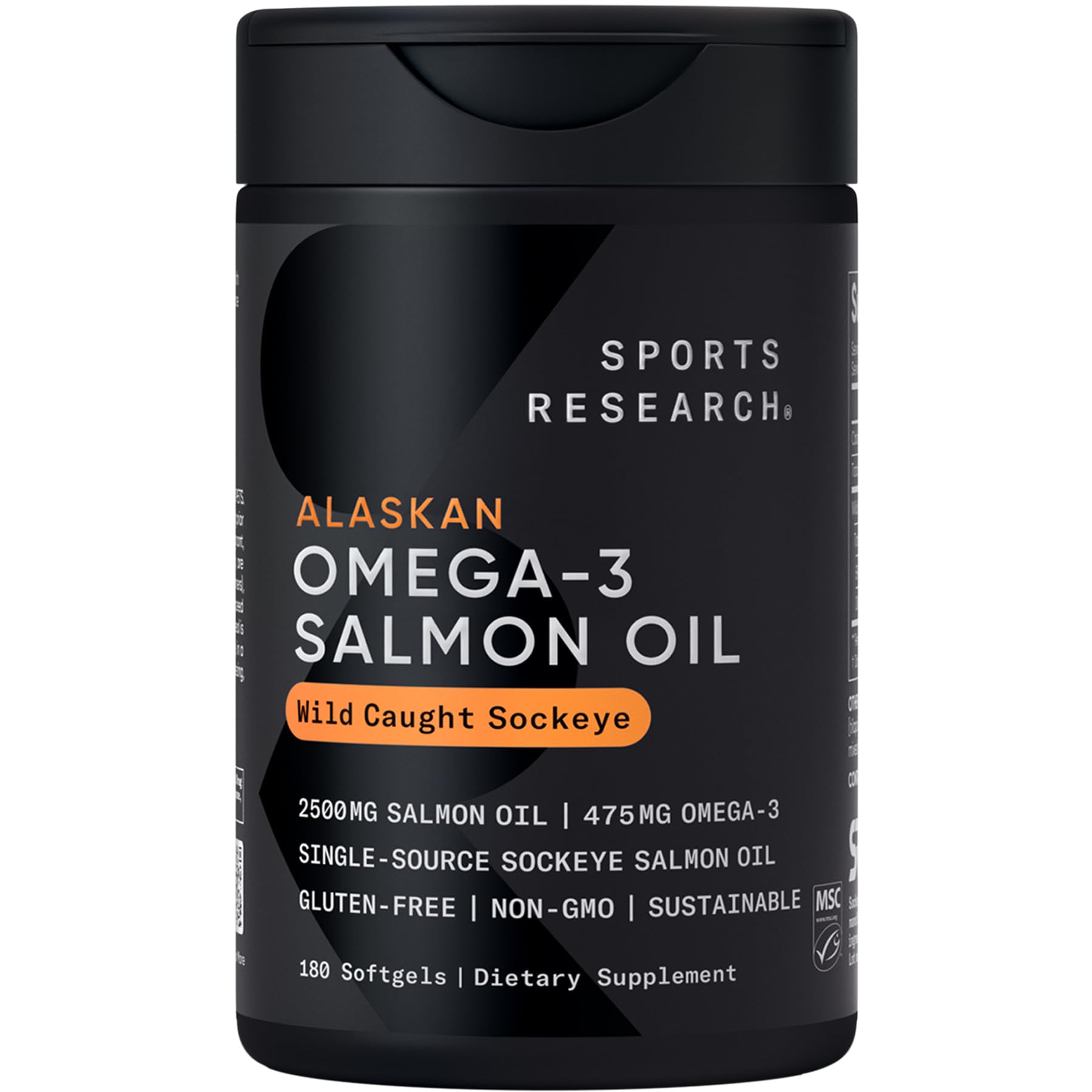 Sports Research Salmon Oil: bote de aceite de salmón sockeye para uso diario.