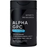 Sports Research Alpha GPC 630 mg: bote de cápsulas líquidas para enfoque diario