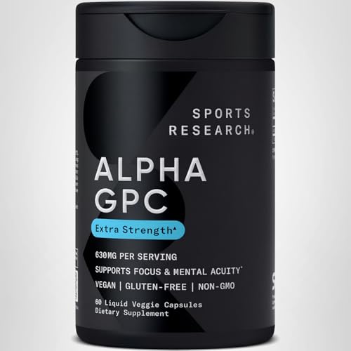 Sports Research Alpha GPC 630 mg: certificado vegano y libre de OGM
