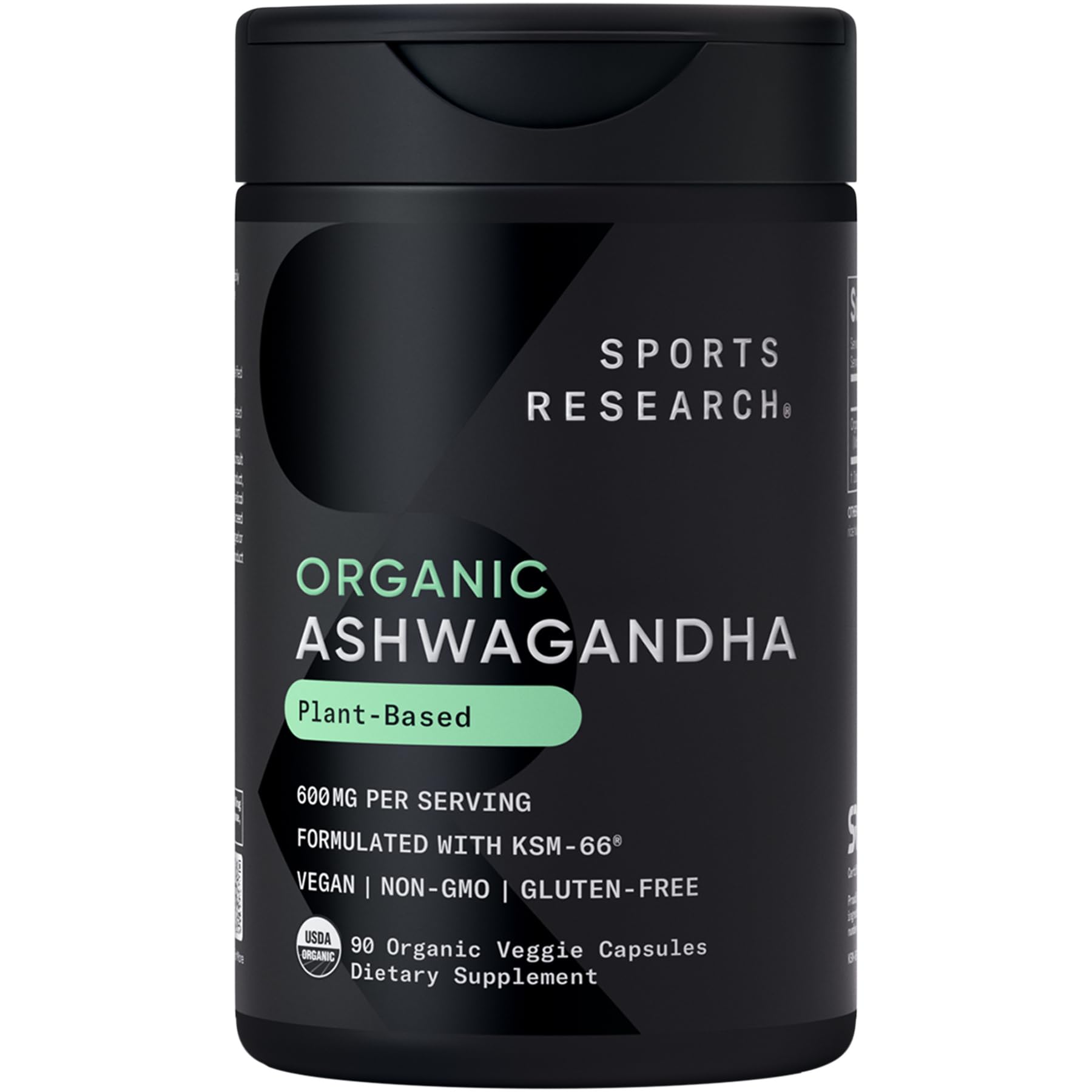 Sports Research Ashwagandha botella de 600 mg para la calma diaria