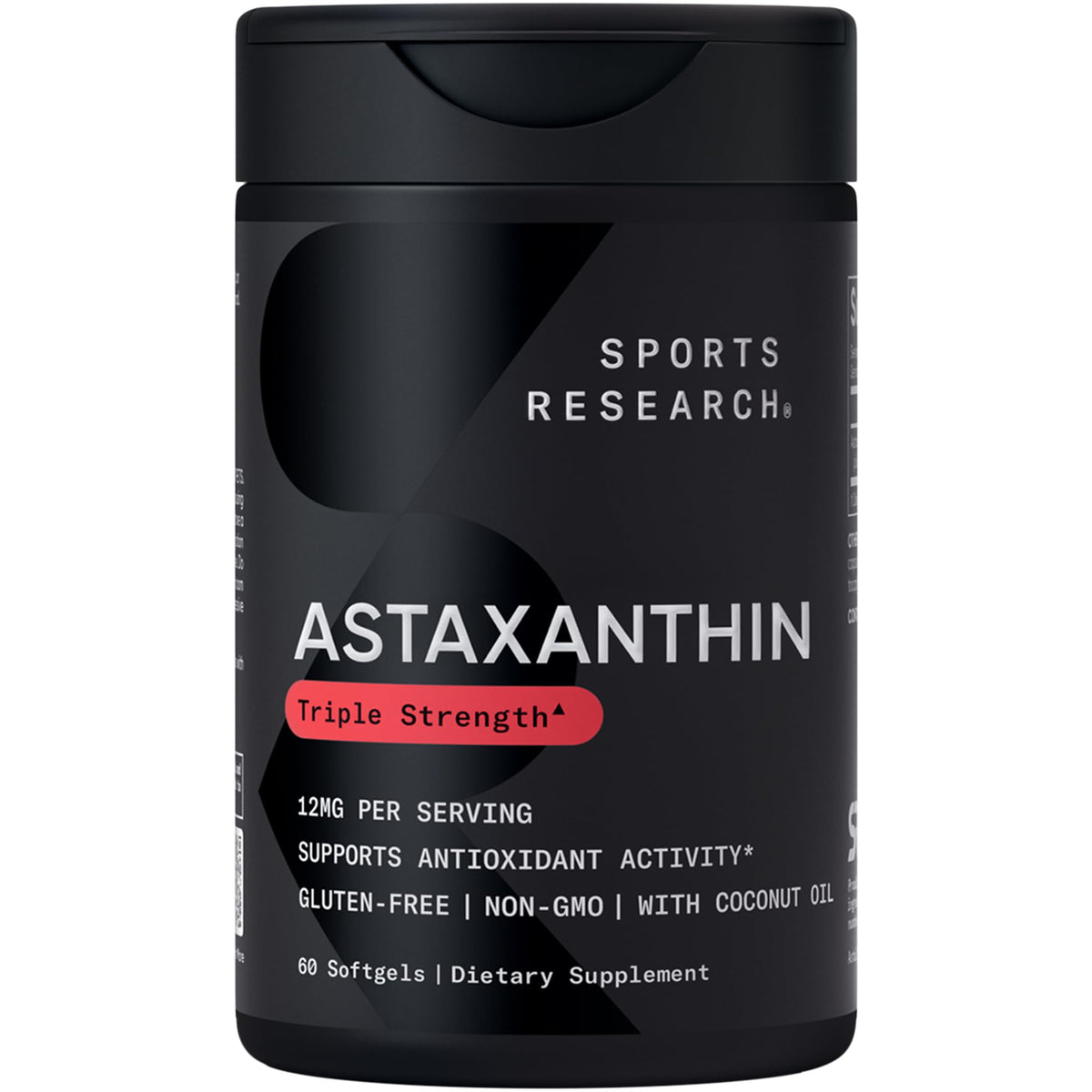 Sports Research astaxantina 12 mg en cápsula con aceite de coco para absorción