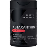 Sports Research Astaxantina en botella, antioxidante para defensa celular diaria.
