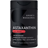 Sports Research Astaxantina vegana en cápsulas de 12 mg para antioxidantes diarios.