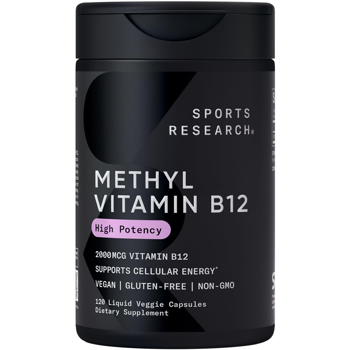 Sports Research Vitamina B12 metilcobalamina en botella para energía diaria