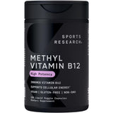 Sports Research Vitamina B12 metilcobalamina en botella para energía diaria