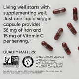 Vitaminas B6, B12 y folato apoyan metabolismo del hierro.