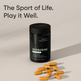 Sports Research Berberina: primer plano de cápsulas para dosis conveniente.