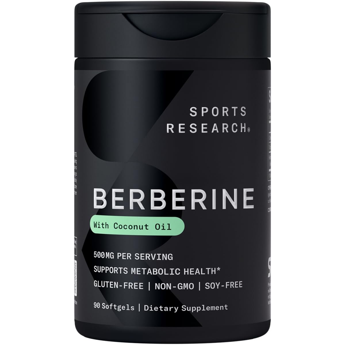 Sports Research Berberina cápsula blanda: botella para apoyo metabólico diario.