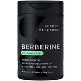 Sports Research Berberina cápsula blanda: botella para apoyo metabólico diario.