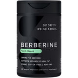 Sports Research Berberina, botella de 1000 mg para apoyo metabólico diario