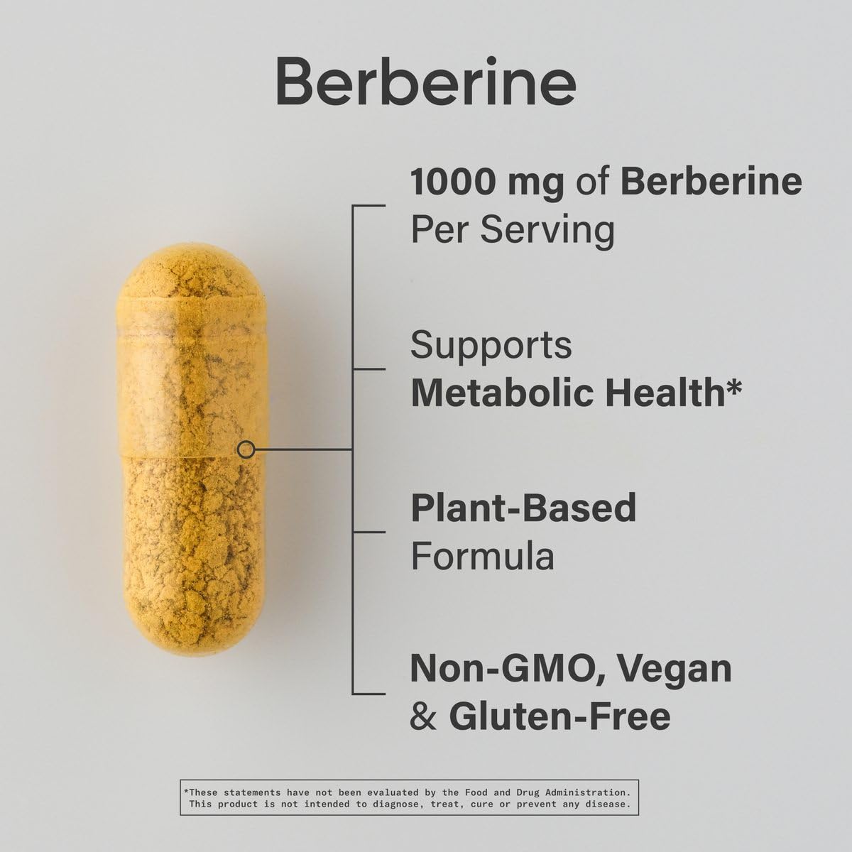 Cápsulas veganas de berberina de Sports Research para consumo diario