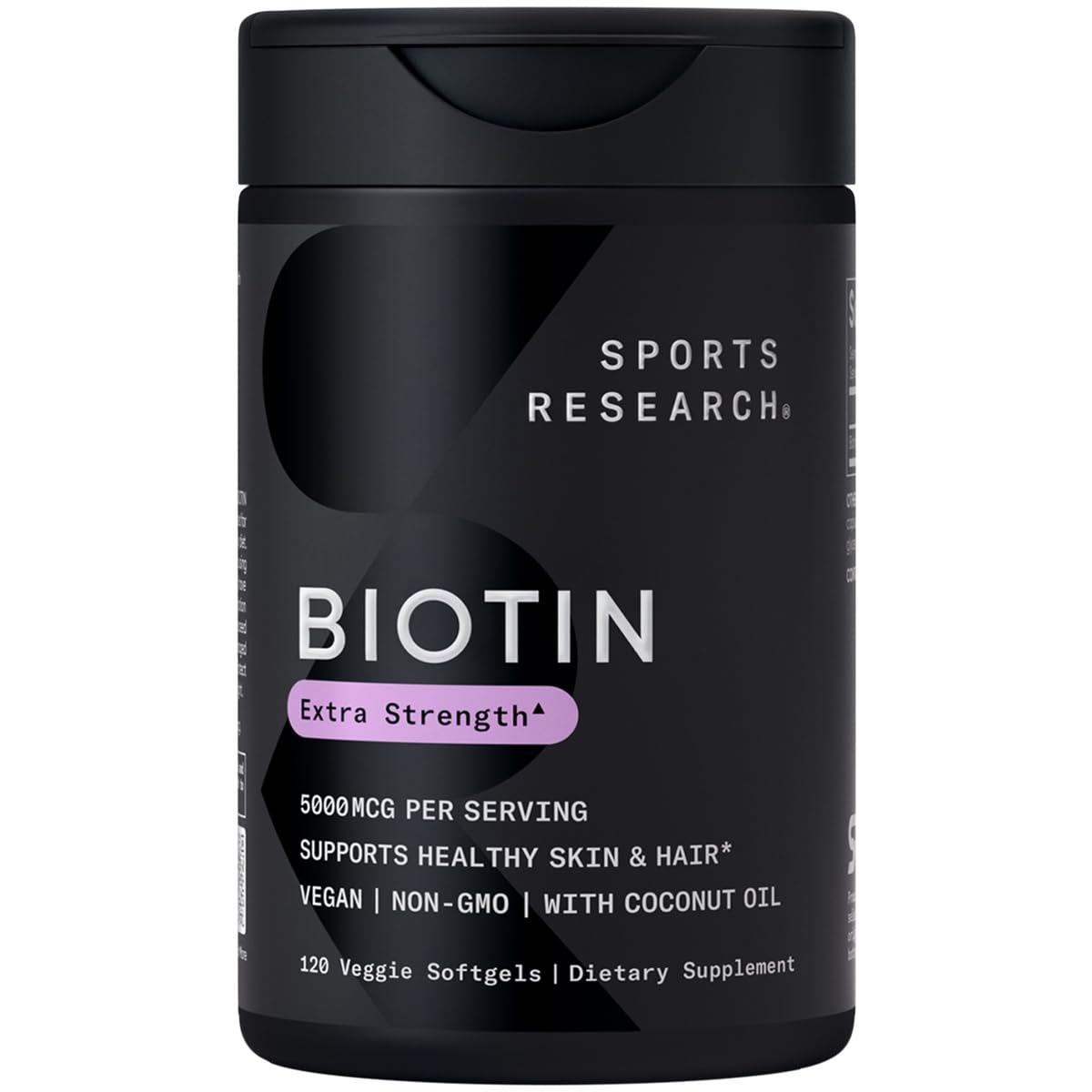 Sports Research Biotina 5000mcg cápsula vegetal para metabolismo equilibrado