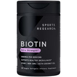 Sports Research Biotina 5000mcg cápsula vegetal para metabolismo equilibrado