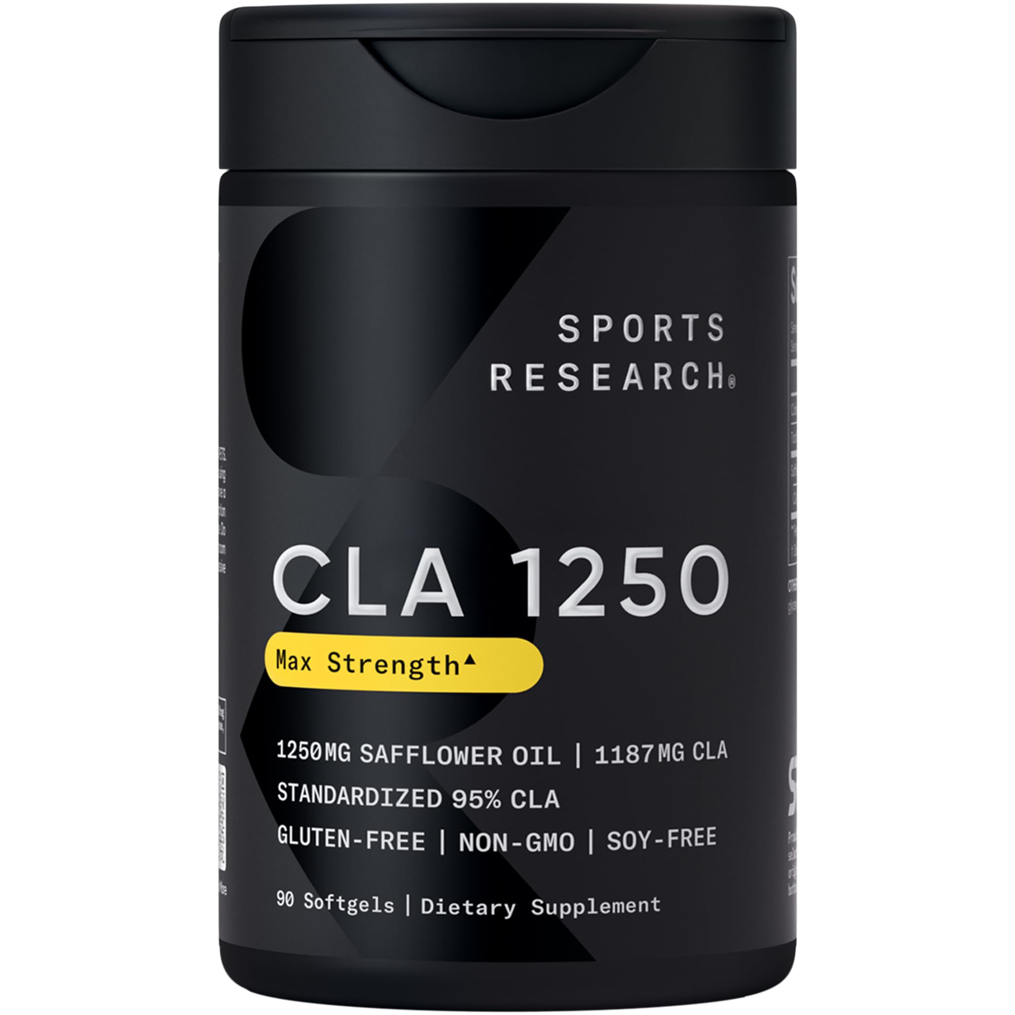 Sports Research CLA 1250mg, botella vertido, apoyo durante el entrenamiento