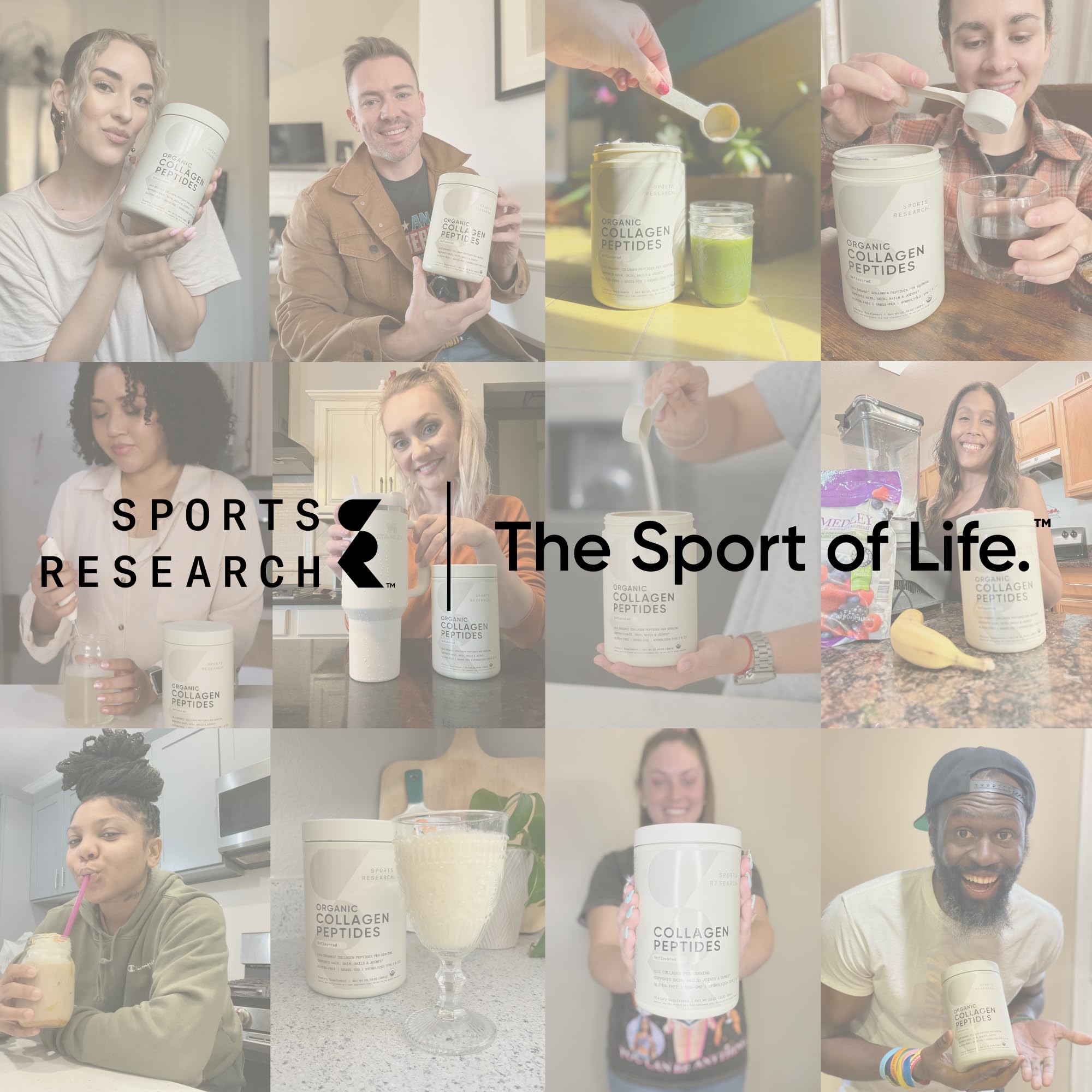 Sports Research Colágeno sin sabores artificiales para bebidas.