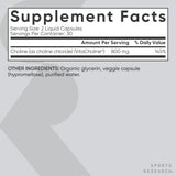 Sports Research Colina 800 mg, ingrediente clave para una rutina saludable.