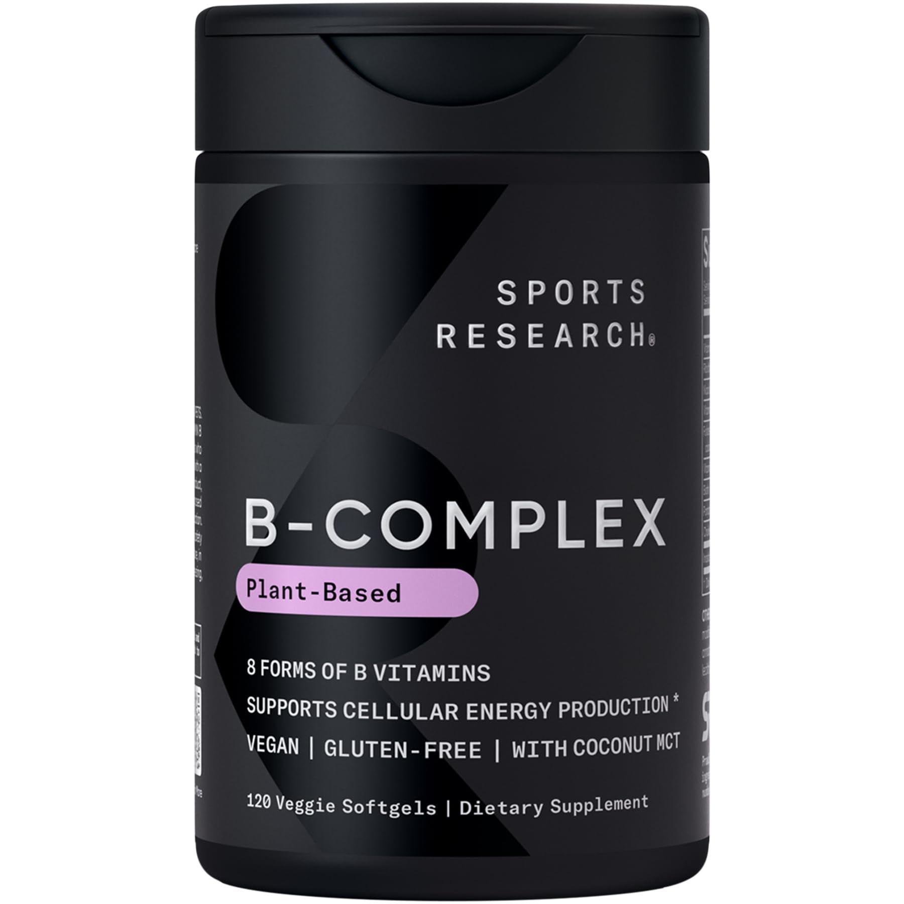 Sports Research Complejo B cápsulas B12 metilado y folato para soporte diario