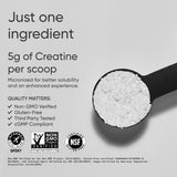 Creatina Monohidrato de Sports Research con etiqueta nutricional para seguimiento de dosis