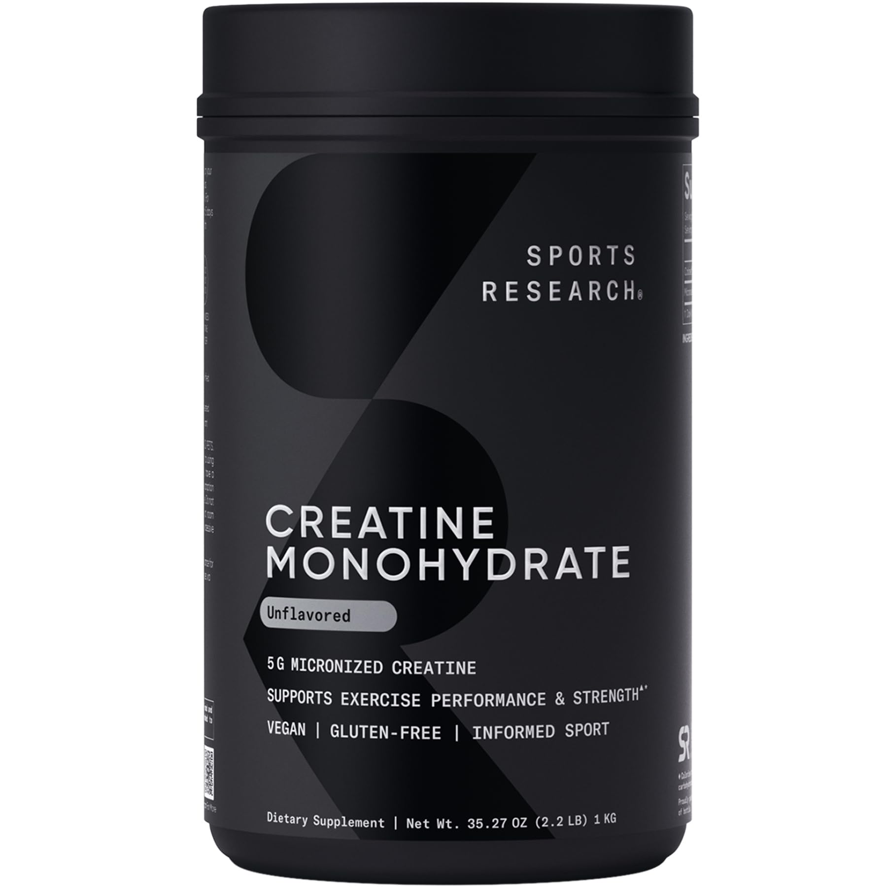 Sports Research Creatina Monohidrato en pote para entrenar con consistencia