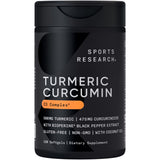 Sports Research curcuma C3 Complex en botella para apoyar tu rutina saludable.