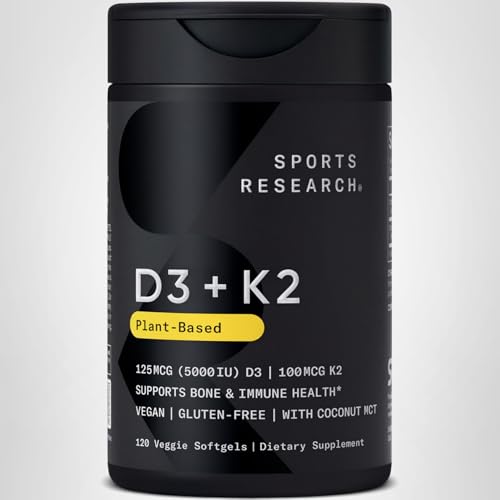 Sports Research D3 K2 Softgels: opción vegetariana para la salud general