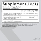Sports Research botella con dosis diaria de 5000 UI D3 y 100 mcg K2, fácil de tomar