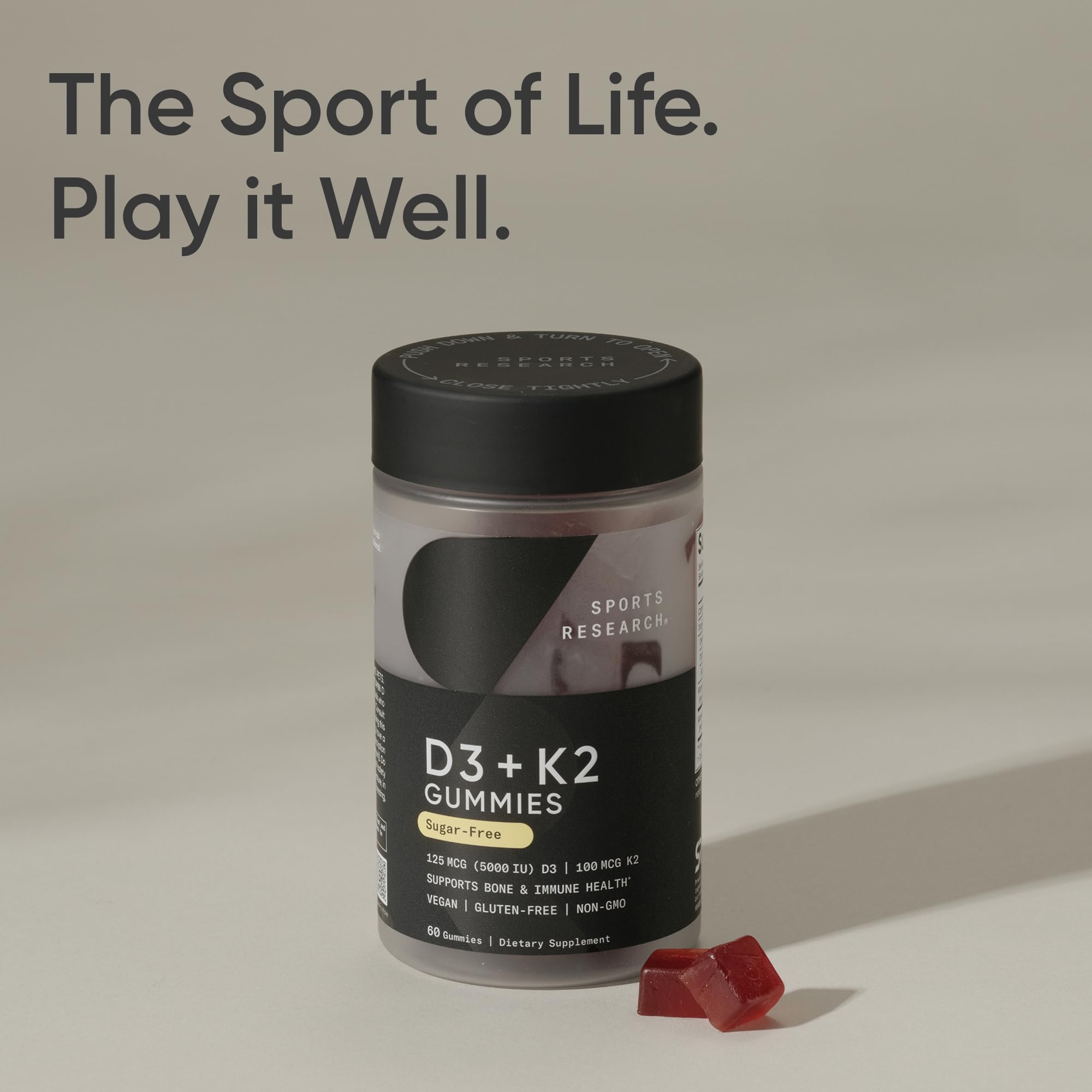 Sports Research gomitas veganas D3-K2 para huesos fuertes