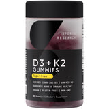 Sports Research gomitas veganas D3-K2 sin azúcar frente de lata para uso diario