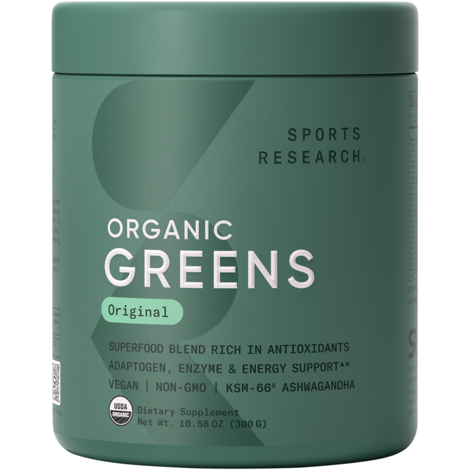 Sports Research Greens Original empaque para inicio de día con energía natural