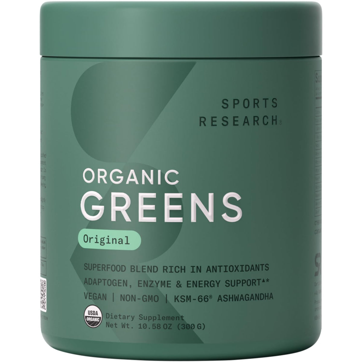 Sports Research Greens Original empaque para inicio de día con energía natural