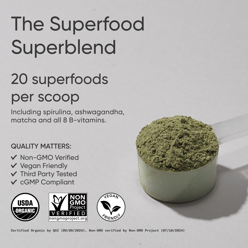 Sports Research Greens Powder cuchara medidora para dosis conveniente cada mañana